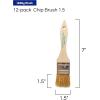 imagePro Grade  Chip Brushes  Paint Brush  Natural Bristle 15 Inch Smooth Wood Handle Hole for Hanging Versatile for Paints Stains Varnishes Acrylics Gesso  12 Pack Light Brown