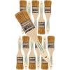 imagePro Grade  Chip Brushes  Paint Brush  Natural Bristle 15 Inch Smooth Wood Handle Hole for Hanging Versatile for Paints Stains Varnishes Acrylics Gesso  12 Pack Light Brown