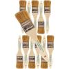 imagePro Grade  Chip Brushes  Paint Brush  Natural Bristle 15 Inch Smooth Wood Handle Hole for Hanging Versatile for Paints Stains Varnishes Acrylics Gesso  12 Pack Light Brown