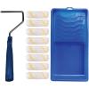 imagePro Grade  Paint Roller Tool Kit  10 Piece Painting Set  Mini Plastic Paint Tray Set Mini Roller FrameMicrofiber Roller Covers