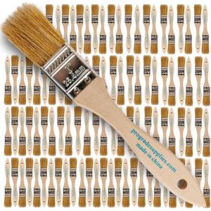 imagePro Grade Chip Paint Brushes  96Pack  1quot Chip Brushes for Paints Stains Varnishes Glues ampamp Gesso  Home Improvement  Interior ampamp Exterior Use Light Brown