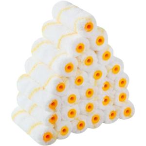 imagePro Grade Paint Roller Cover SetWall Painting Roller Naps for Professional or Home Owners with All Paints and Stains Paint Roller Covers are for House or Commercial Use 4quot Mini 25Ea