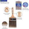 image12PK 4 inch Flat BrushPremium WallTrim House Paint Brush Set Great for Professional Painter and Home Owners Painting Brushes for Cabinet Decks Fences Interior Exterior ampamp Commercial Paintbrush