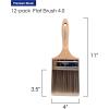 image12PK 4 inch Flat BrushPremium WallTrim House Paint Brush Set Great for Professional Painter and Home Owners Painting Brushes for Cabinet Decks Fences Interior Exterior ampamp Commercial Paintbrush