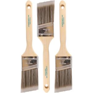 imagePro Grade Paint Brush Set  3Pack  2quot Angle Brushes for All Latex and Oil Paints ampamp Stains  Home Improvement  Interior ampamp Exterior Use