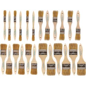 imagePro Grade  Chip Brush  Paint Brush Set  24 Pack  Natural China Bristle Paintbrush Set for Art Craft Epoxy Varnish Resin Stain Glue Gesso Primer Acrylic and Oil Paint